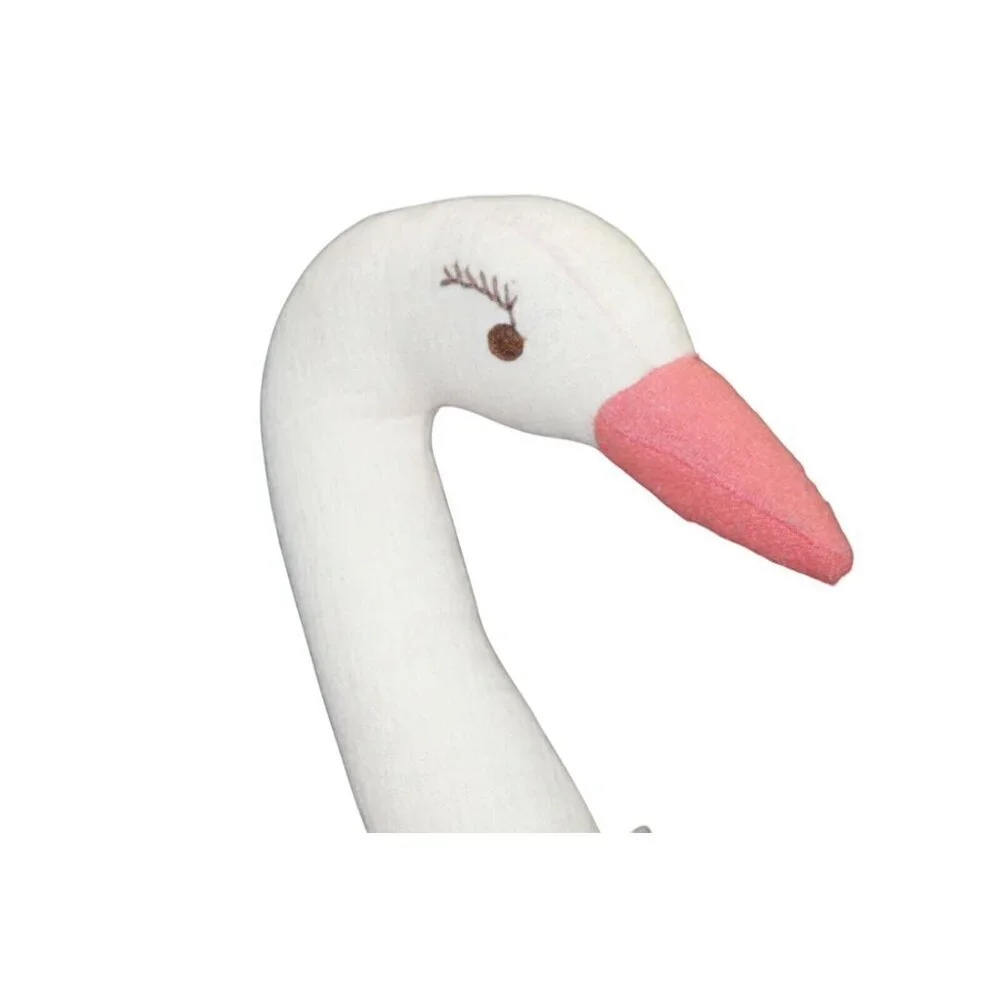 Pier 1 Imports Swan‎ Pillow With Pink Silver Glitter Wings 14